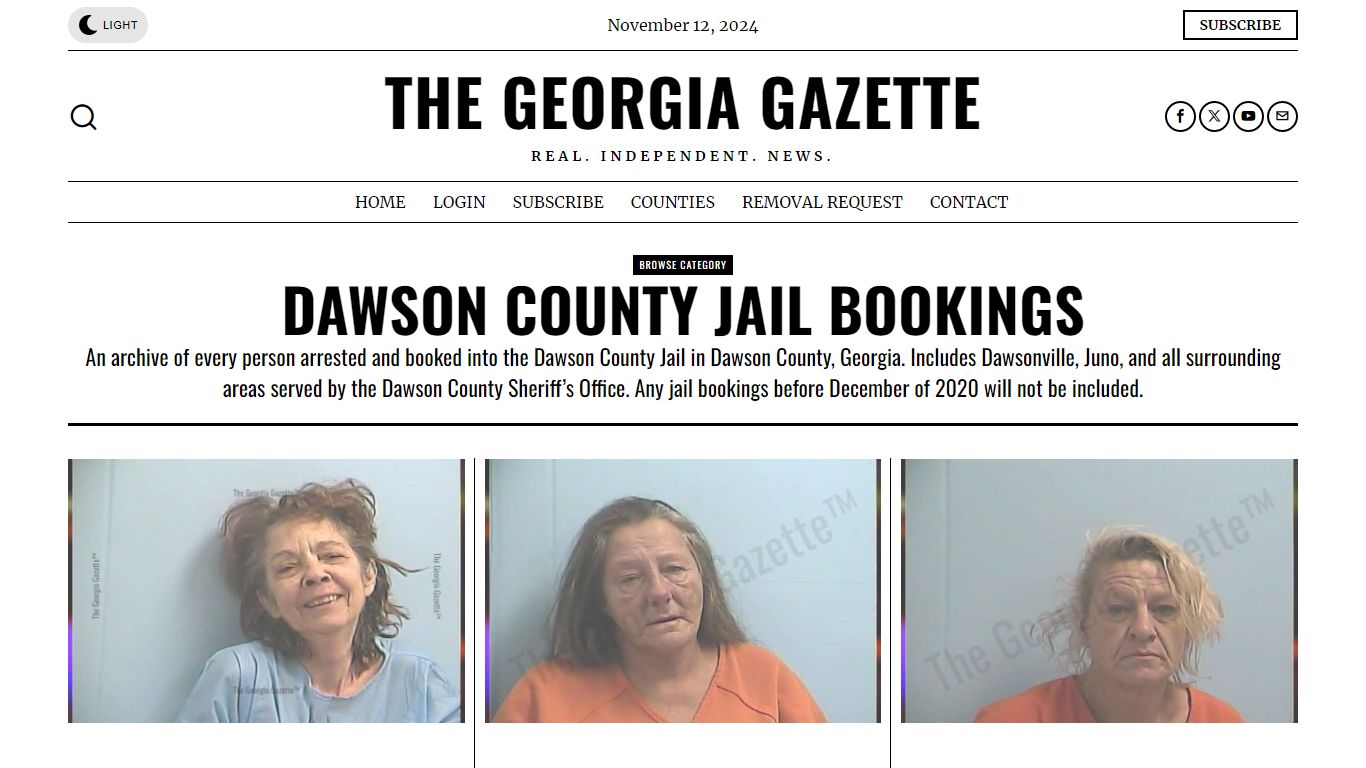 Dawson County Jail Bookings – The Georgia Gazette