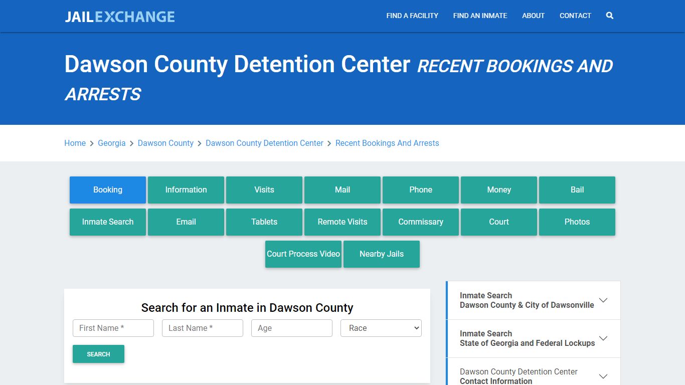 Dawson County Detention Center Recent Bookings And Arrests - Jail Exchange