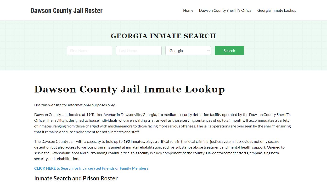 Dawson County Jail Roster Lookup, GA, Inmate Search